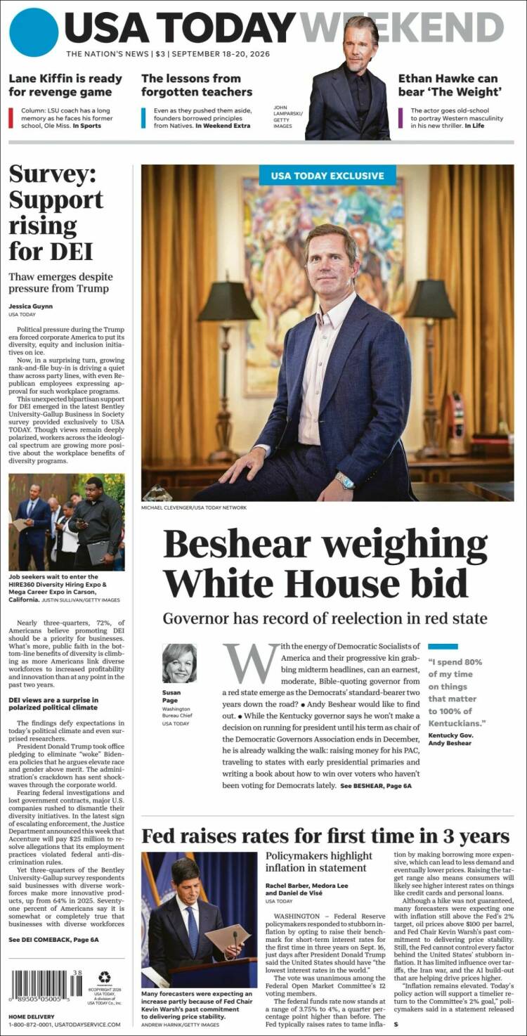 Portada de USA Today (USA)