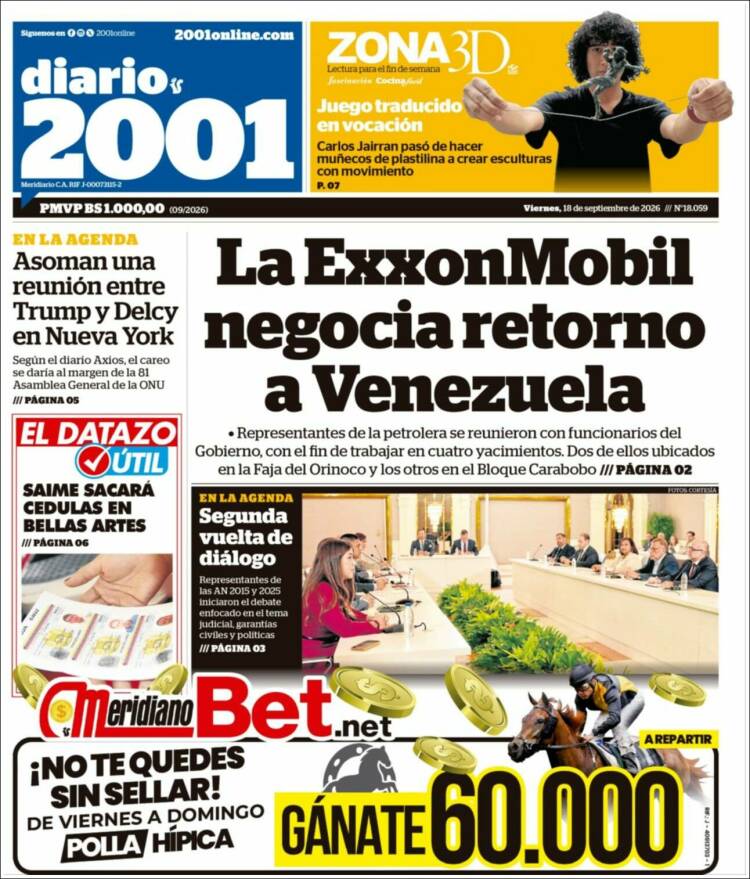 Portada de 2001 - Dosmiluno (Venezuela)