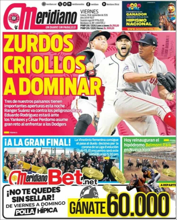 Portada de Meridiano (Venezuela)