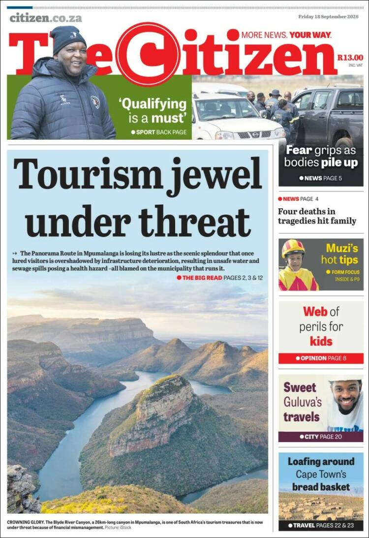 Portada de The Citizen (Sud&aacute;frica)