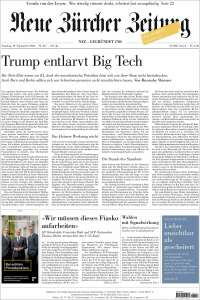 Portada de Neue Zürcher Zeitung (Suisse)