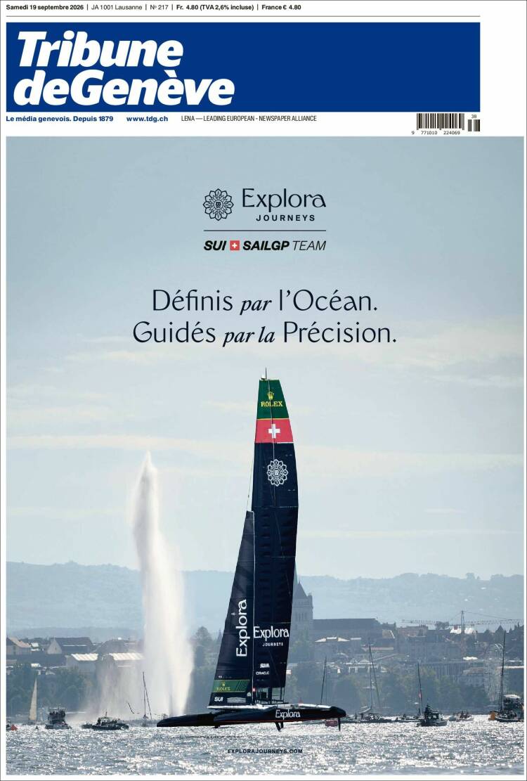 Portada de La Tribune de Genève (Suisse)