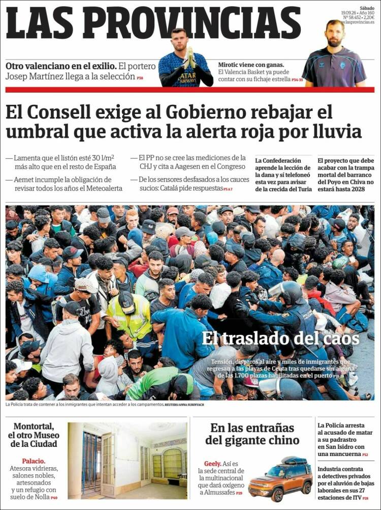 Portada de Las Provincias (Spain)