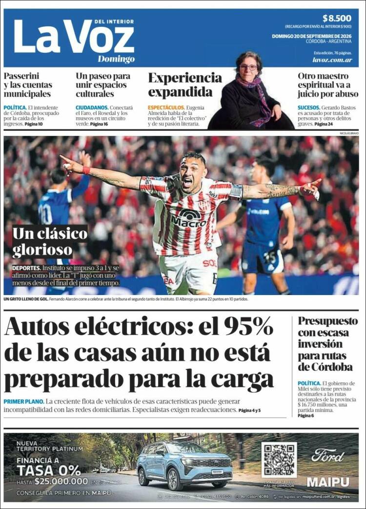 Portada de La Voz del Interior (Argentina)