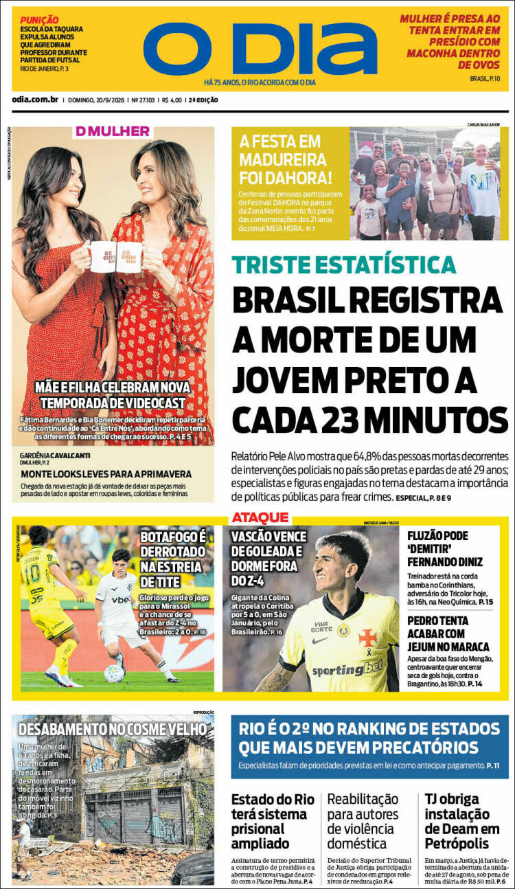 Portada de O Dia (Brasil)