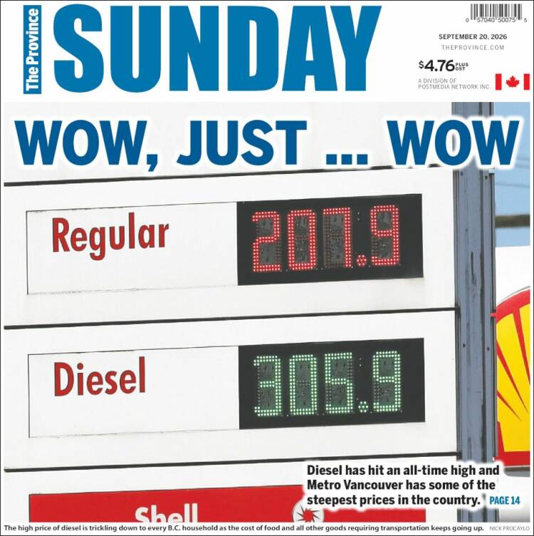 Portada de The Province (Canad&aacute;)