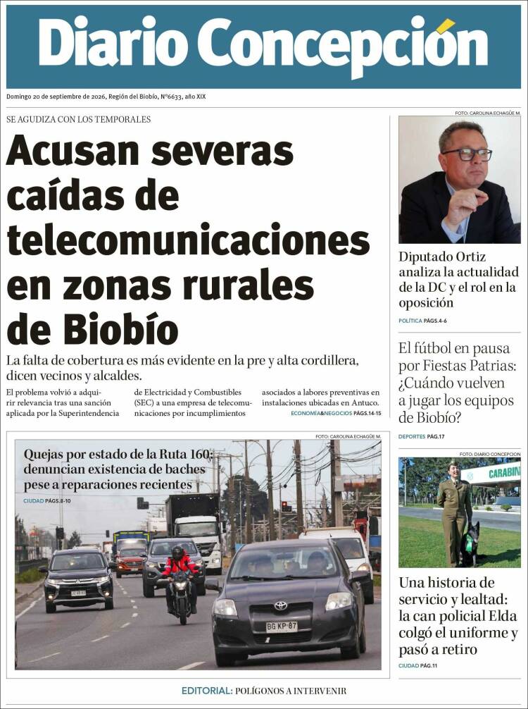 Portada de Diario de Concepción (Chile)