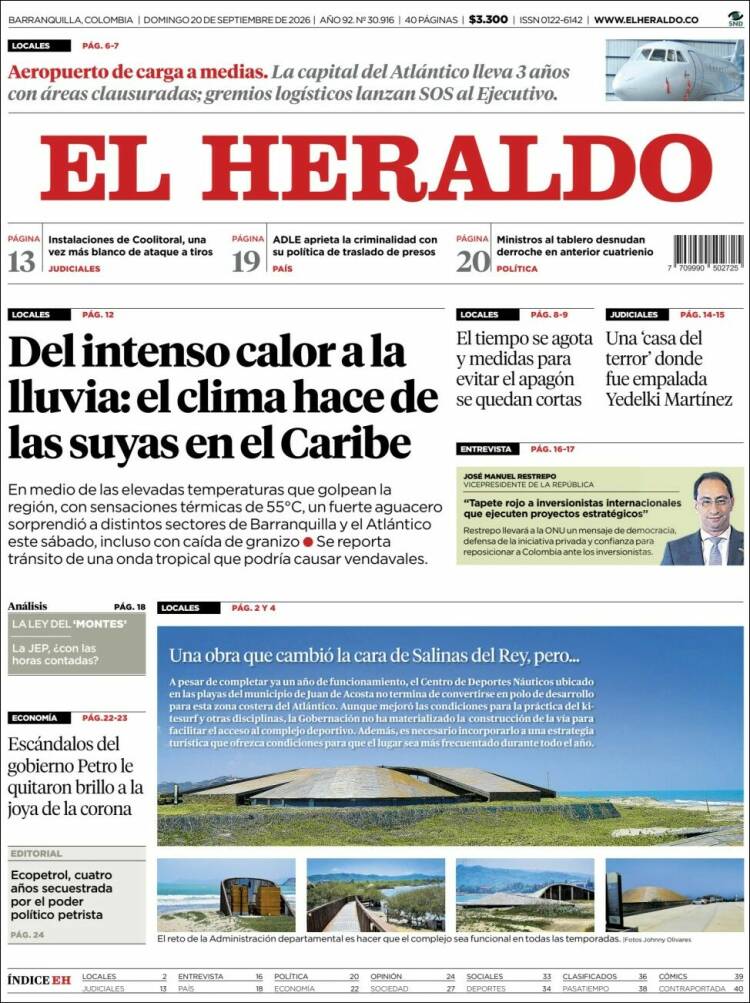 Portada de El Heraldo (Colombia)