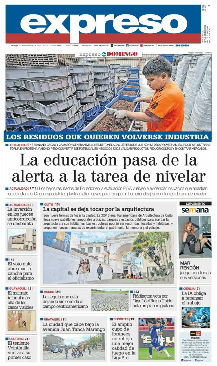 Portada de Expreso (Ecuador)