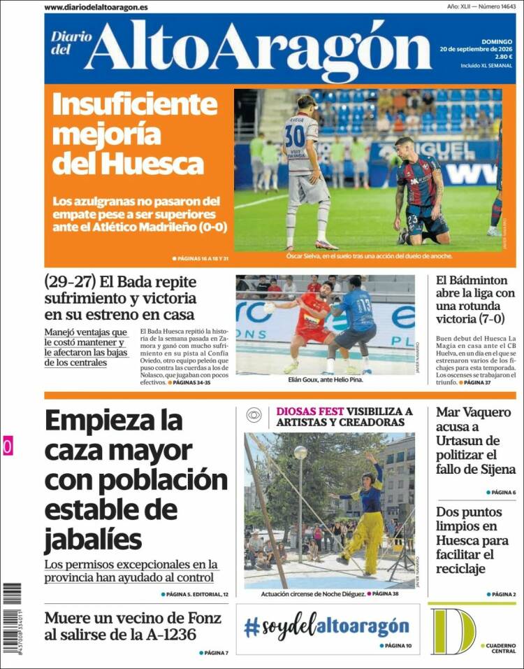 Portada de Diario del AltoAragón (Espa&ntilde;a)