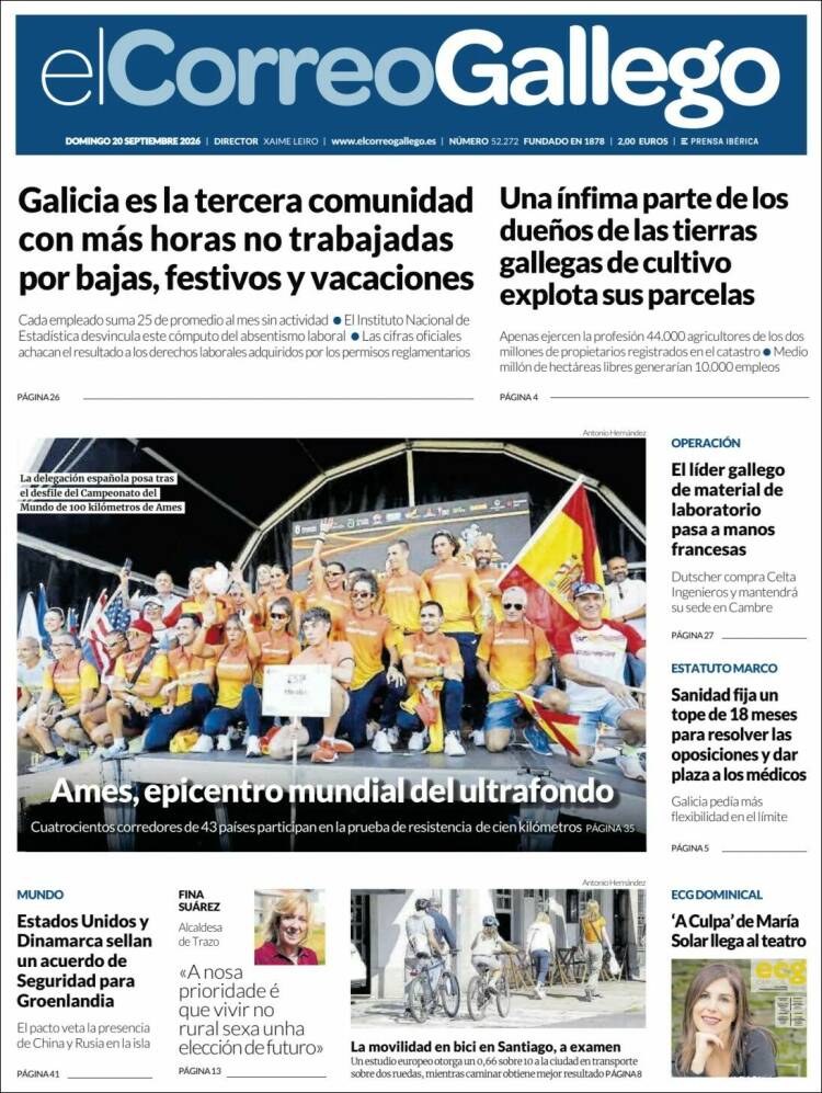 Portada de El Correo Gallego (Espa&ntilde;a)