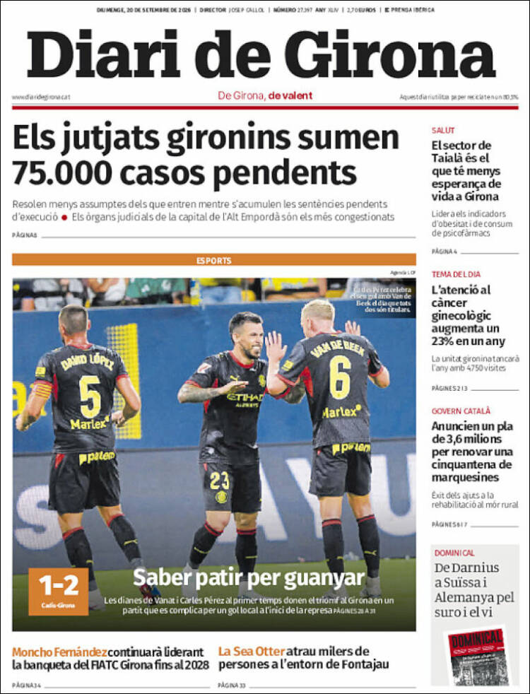 Portada de Diari de Girona (Espa&ntilde;a)
