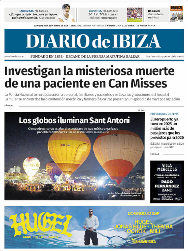 Portada de Diario de Ibiza (Espa&ntilde;a)