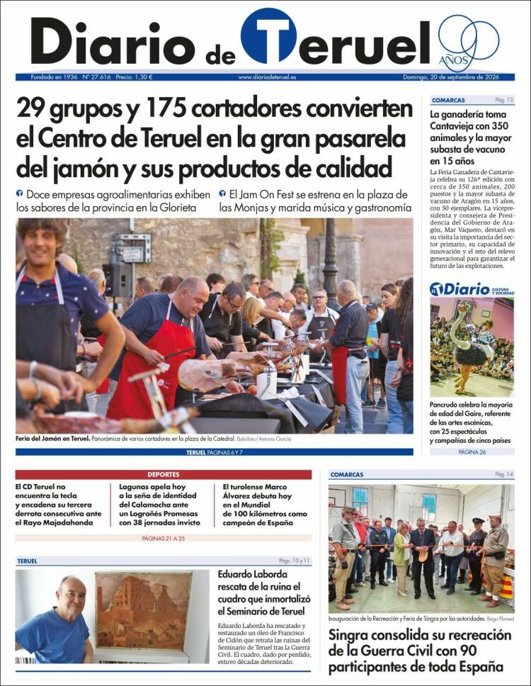 Portada de Diario de Teruel (Espa&ntilde;a)