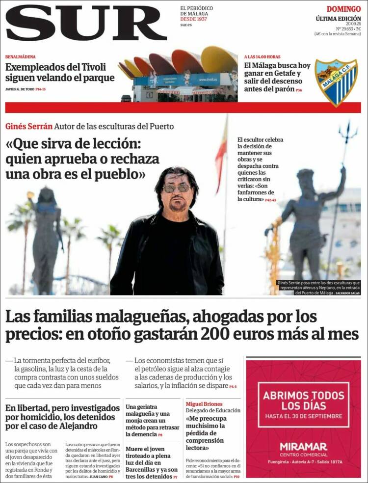 Portada de Diario el Sur (Espa&ntilde;a)