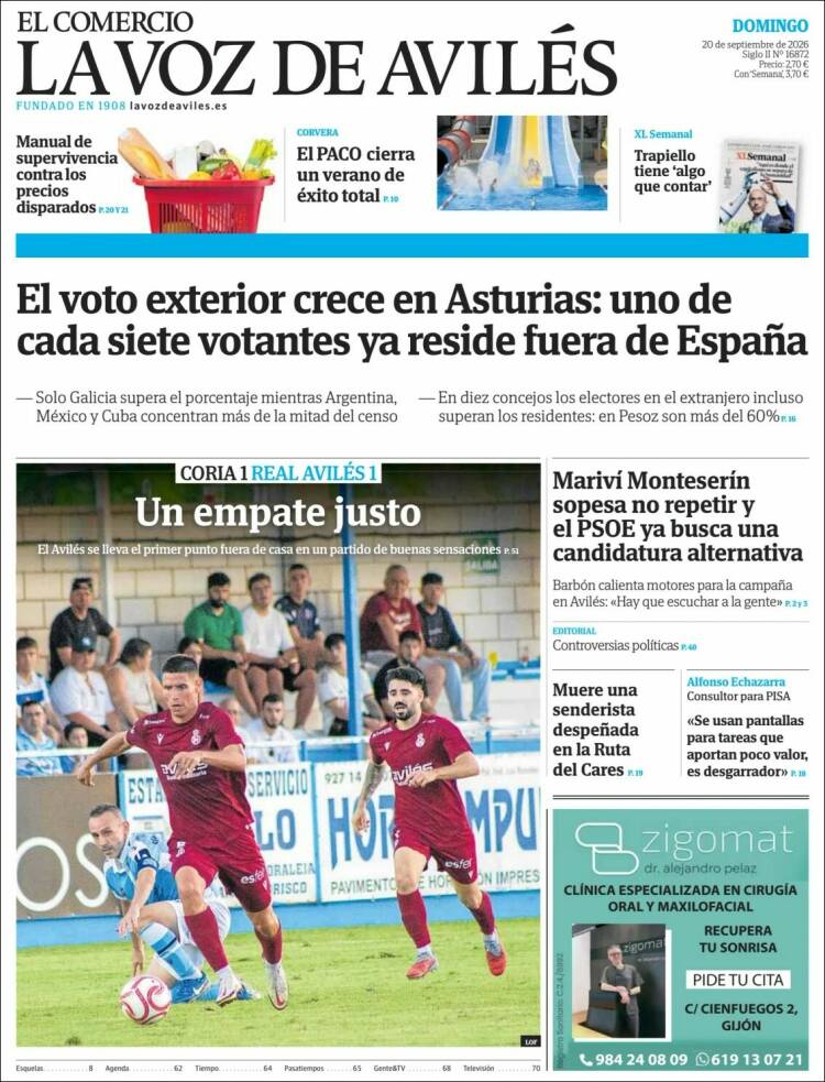 Portada de El Comercio - Avilés (Espa&ntilde;a)