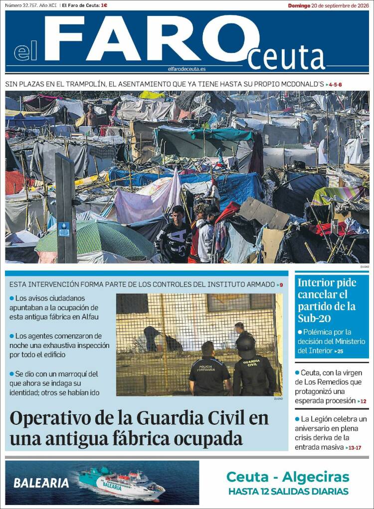 Portada de El Faro de Ceuta (Espa&ntilde;a)