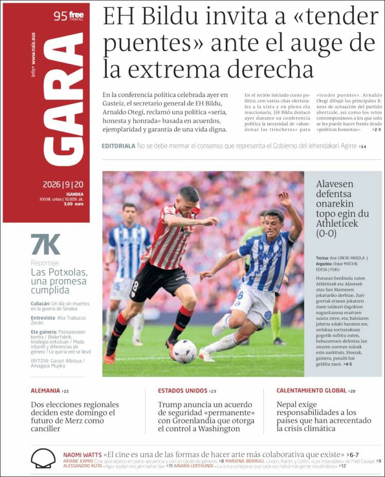 Portada de Gara (Espa&ntilde;a)