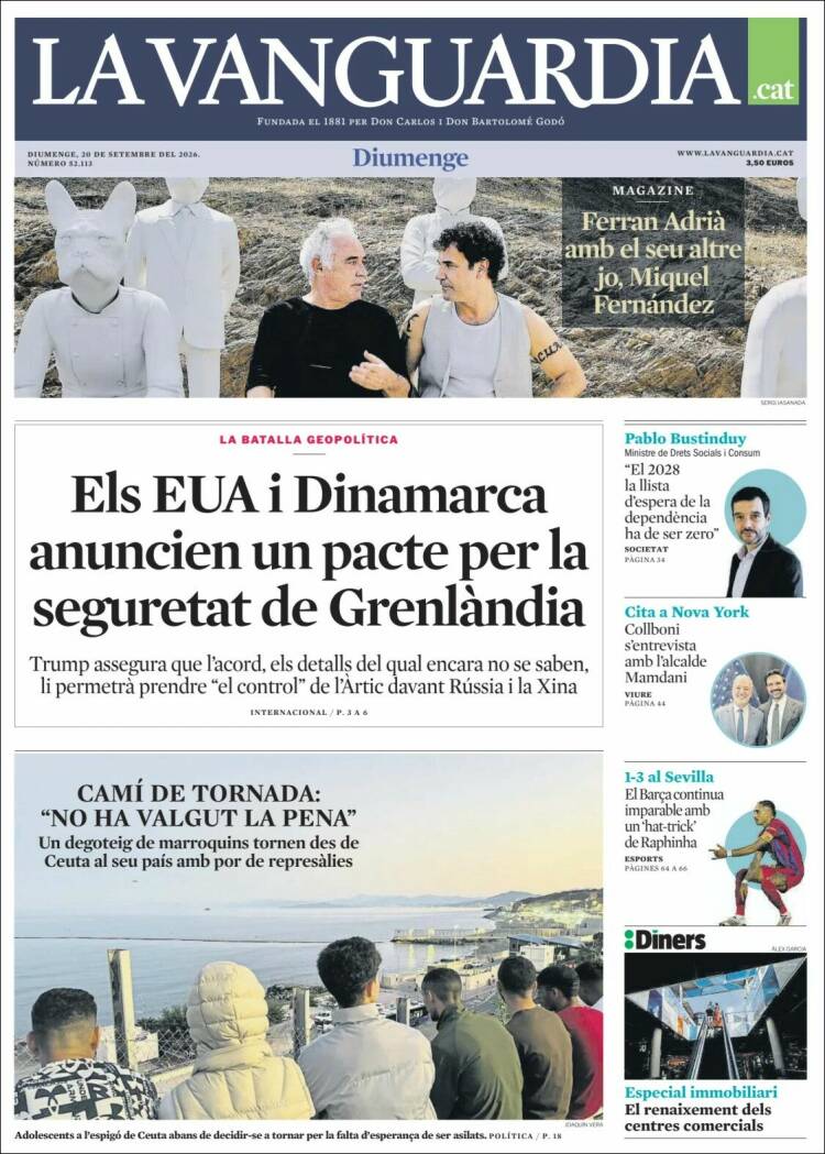 Portada de La Vanguardia (Espa&ntilde;a)