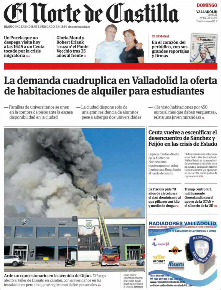 Portada de Norte de Castilla - Valladolid (Espa&ntilde;a)