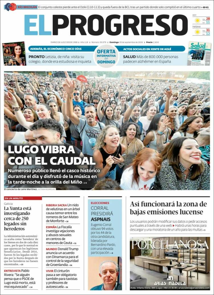 Portada de El Progreso (Espa&ntilde;a)