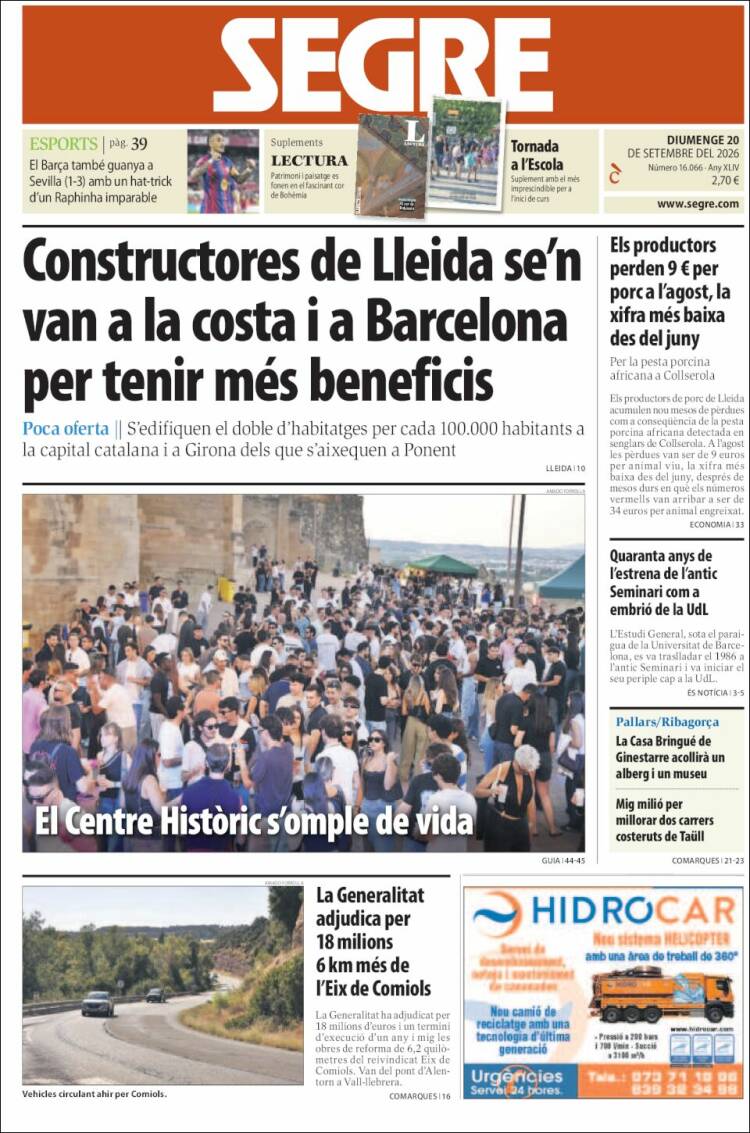 Portada de Segre (Espa&ntilde;a)