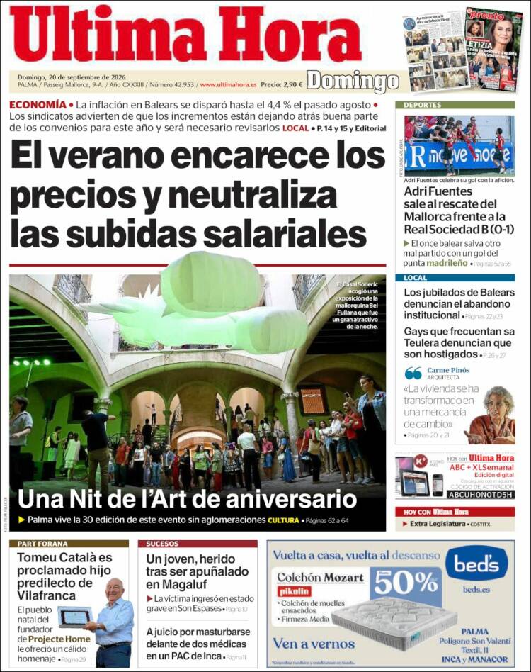Portada de Última Hora (Espa&ntilde;a)