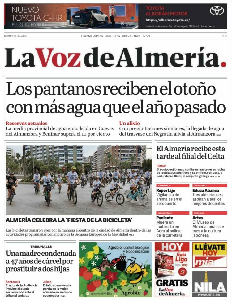 Portada de La Voz de Almería (Espa&ntilde;a)
