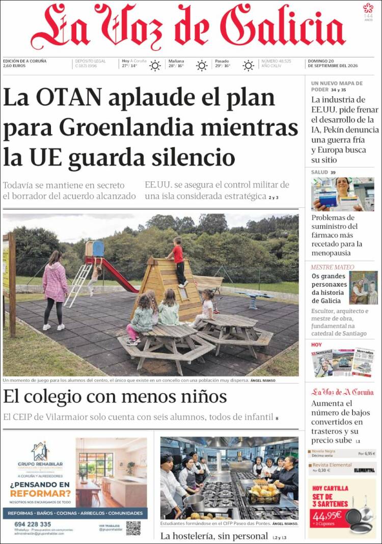 Portada de La Voz de Galicia (Espa&ntilde;a)