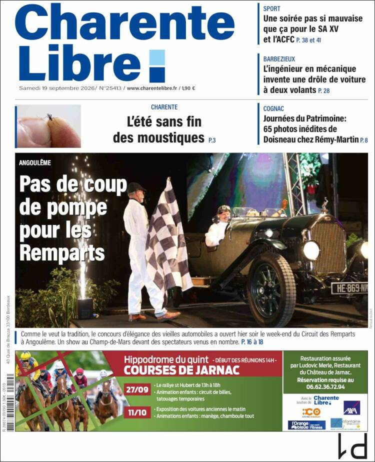 Portada de Charente Libre (Francia)