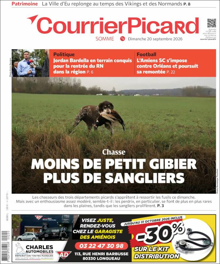 Portada de Courrier Picard (Francia)