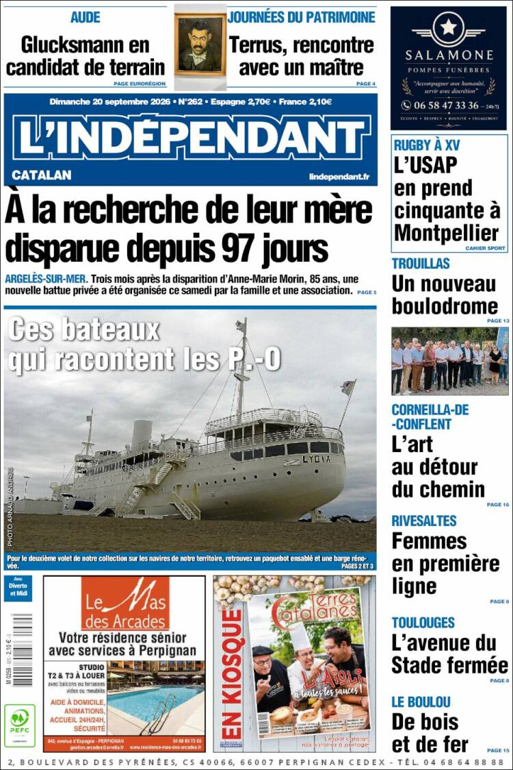 Portada de Le Indépendant (Francia)