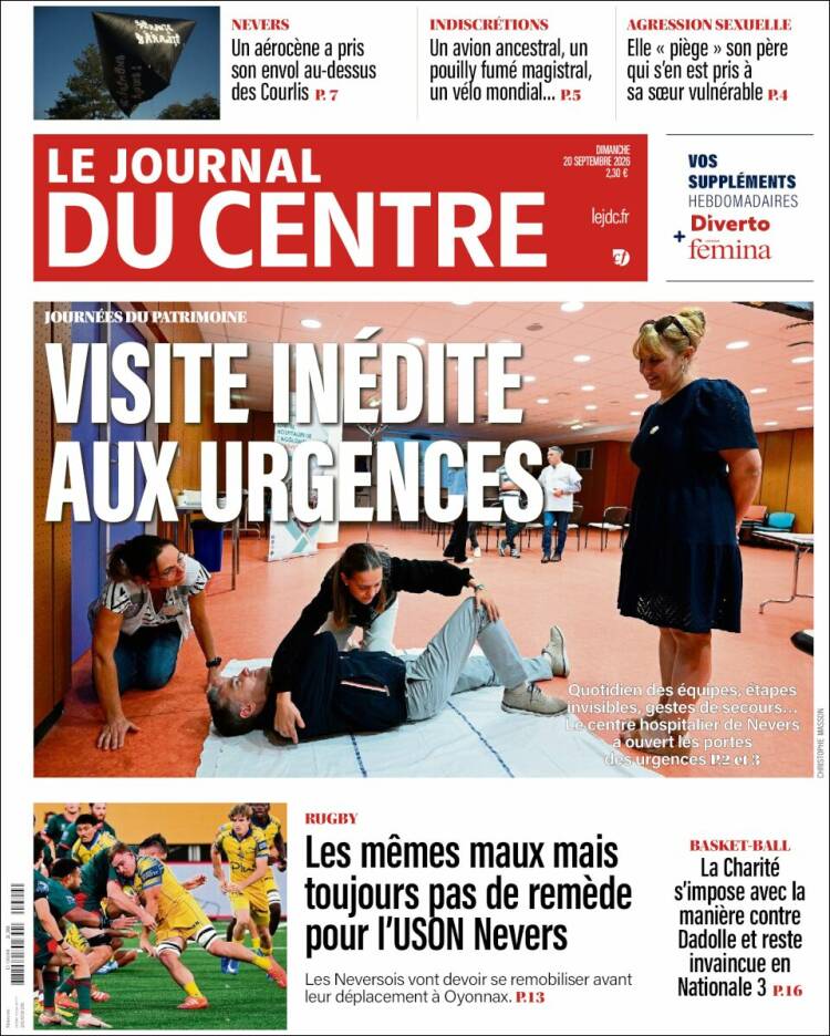 Portada de Le Journal du Centre (Francia)
