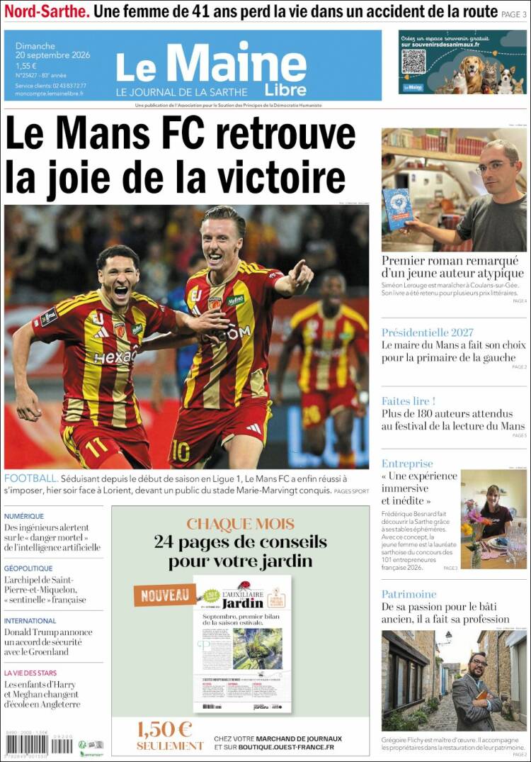 Portada de Le Maine Libre (Francia)