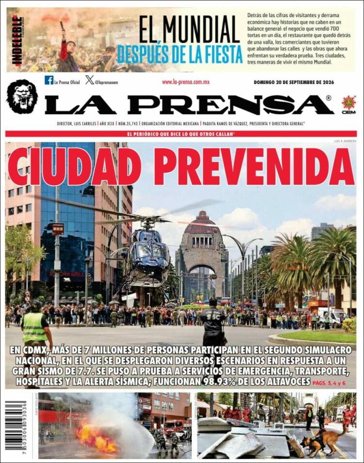 Portada de La Prensa (M&eacute;xico)