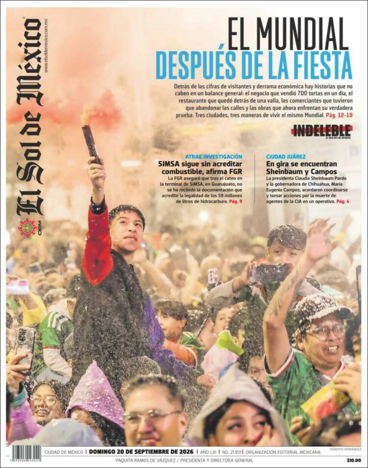 Portada de El Sol de México (M&eacute;xico)