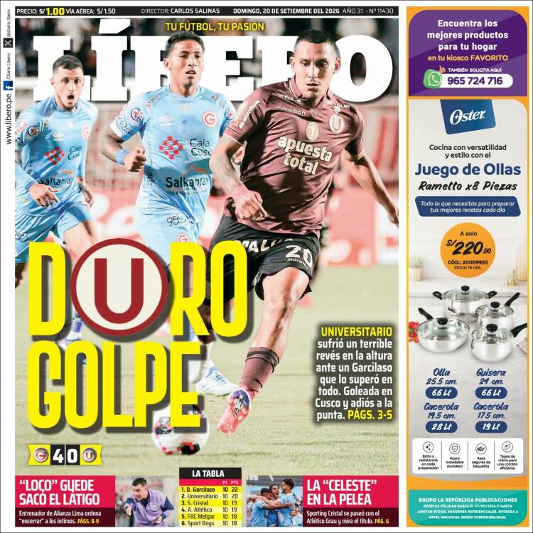 Portada de Líbero (Per&uacute;)