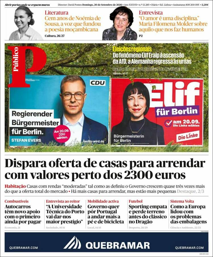 Portada de Público (Portugal)