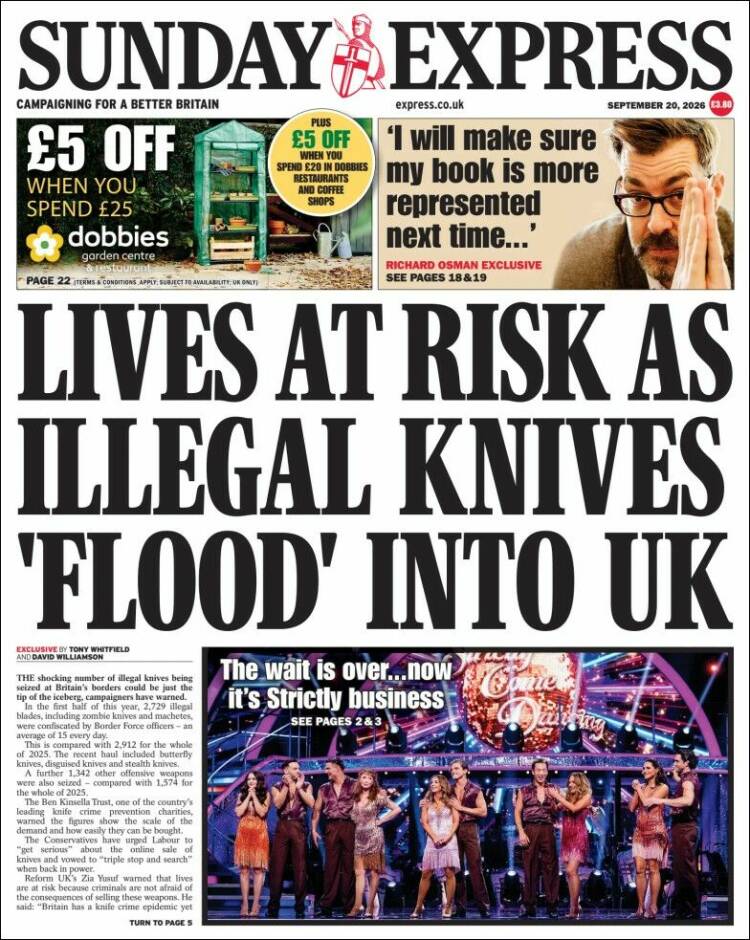 Portada de Daily Express (Reino Unido)