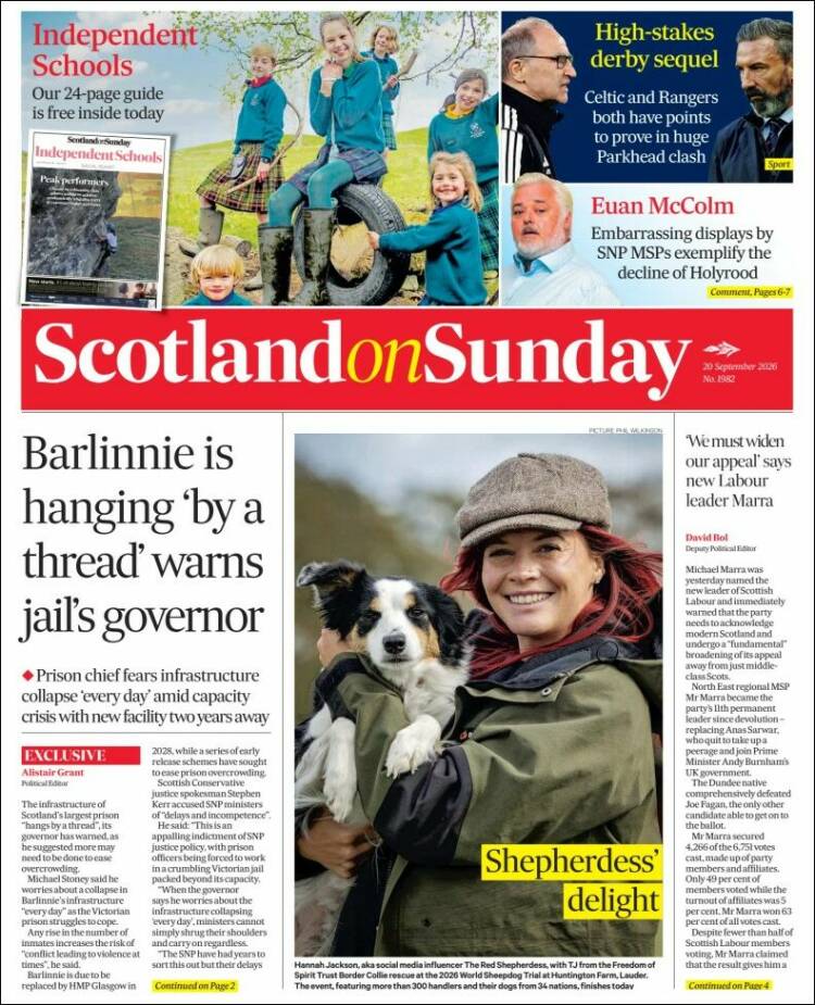 Portada de The Scotsman (Reino Unido)
