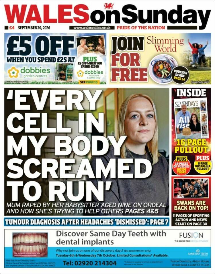 Portada de Western Mail (Reino Unido)