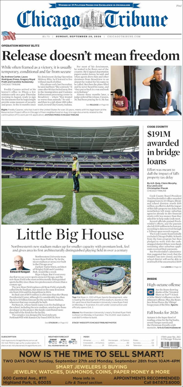 Portada de Chicago Tribune (USA)