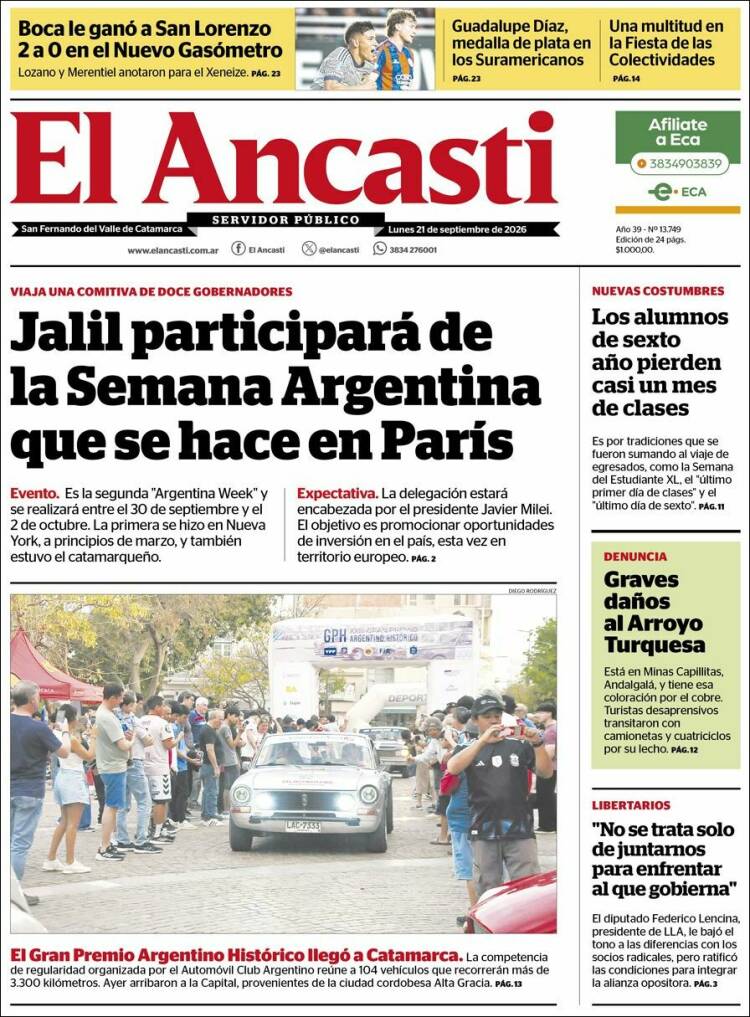 Portada de El Ancasti (Argentina)