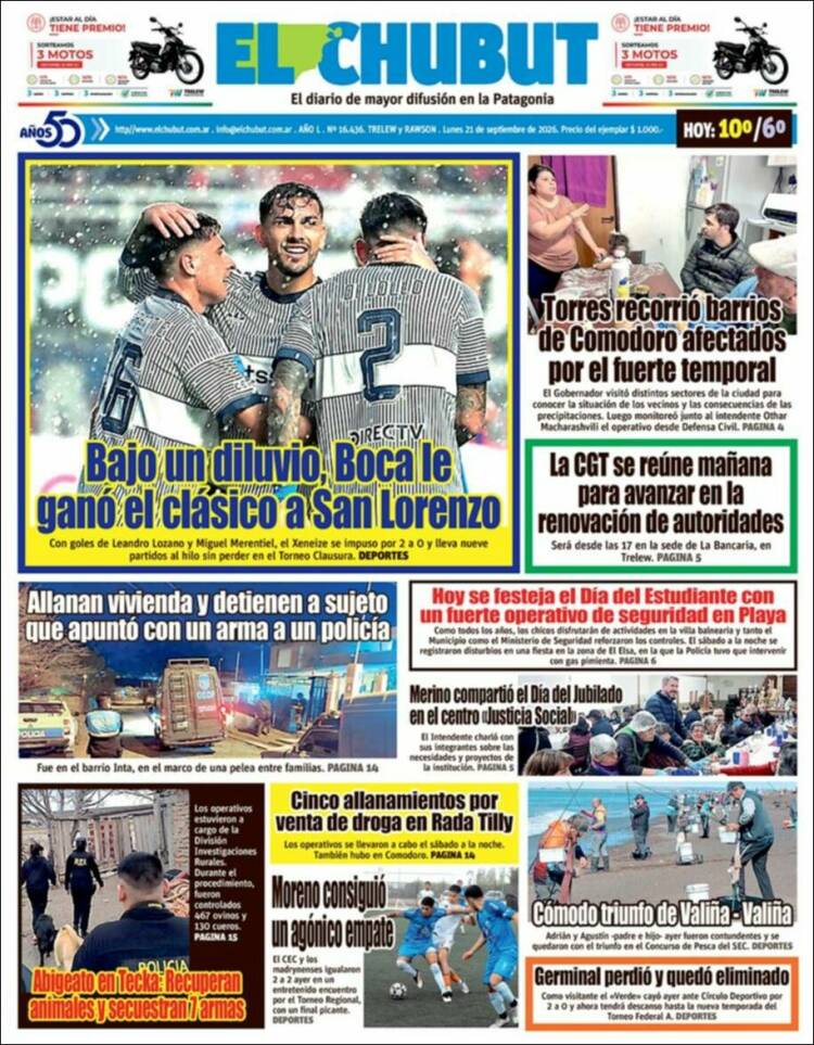 Portada de El Chubut (Argentina)