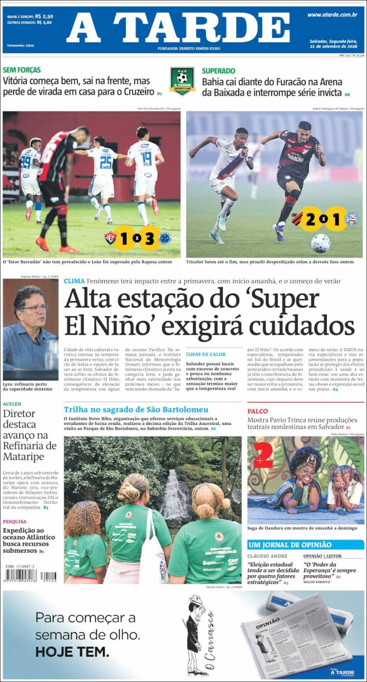 Portada de Diário A Tarde (Brasil)