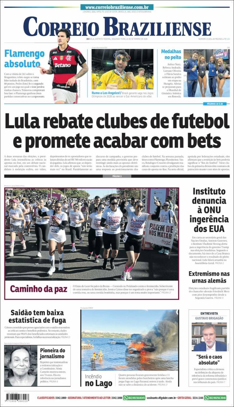 Portada de Correio Braziliense (Brasil)