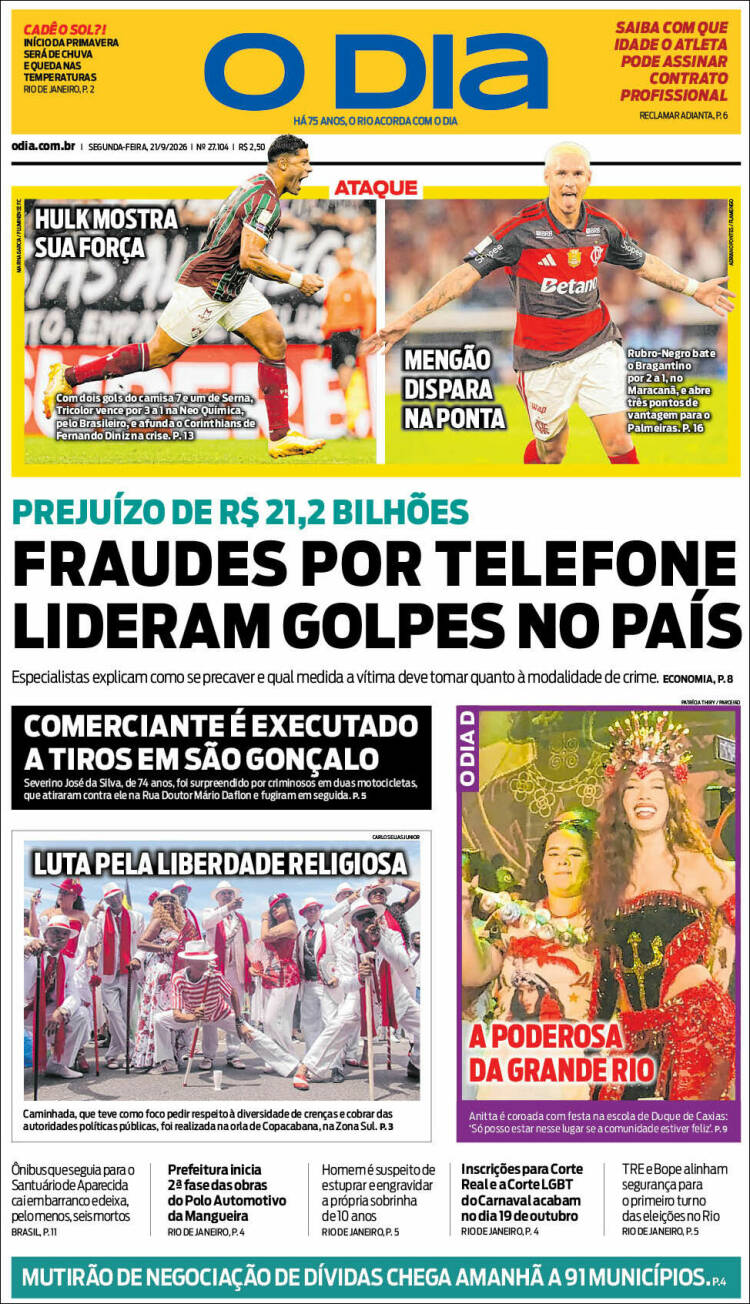 Portada de O Dia (Brasil)