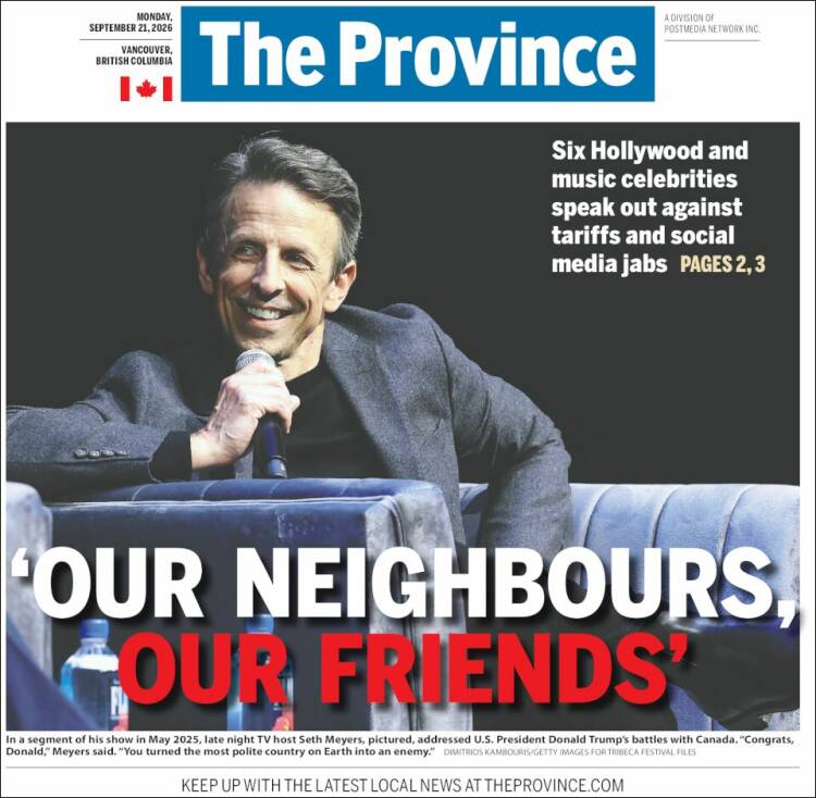 Portada de The Province (Canad&aacute;)