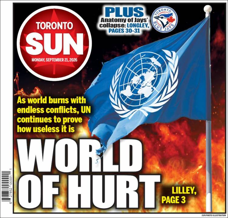 Portada de The Toronto Sun (Canad&aacute;)