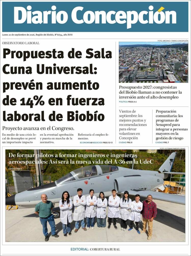 Portada de Diario de Concepción (Chile)